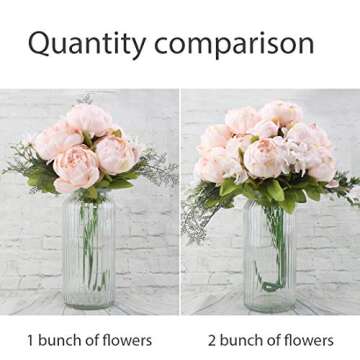 Flojery Vintage Silk Peony Bouquet for Home Wedding Decor
