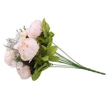 Flojery Vintage Silk Peony Bouquet for Home Wedding Decor