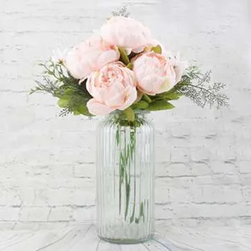 Flojery Vintage Silk Peony Bouquet for Home Wedding Decor