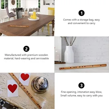 Wooden Flute Piccolo Traditional Musical Gift for Beginners