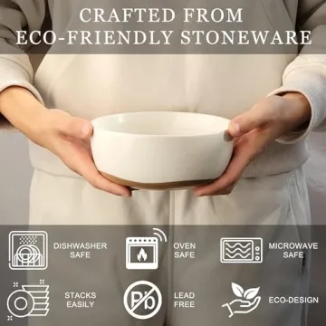 Lareina 12-Piece Ceramic Dinnerware Set, Safe & Durable