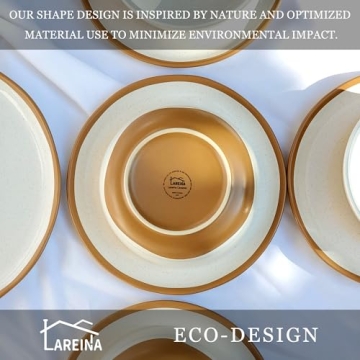 Lareina 12-Piece Ceramic Dinnerware Set, Safe & Durable