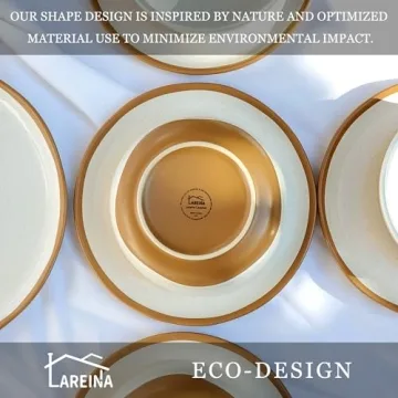 Lareina 12-Piece Ceramic Dinnerware Set, Safe & Durable