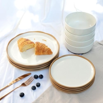 Lareina 12-Piece Ceramic Dinnerware Set, Safe & Durable