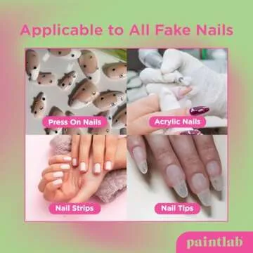 PaintLab Brush-On Nail Glue for Press-Ons, Professional Adhesive for Acrylic Nails, Vegan & Cruelty-Free, Easy Application, Long-Lasting, Fast-Drying, 0.21oz