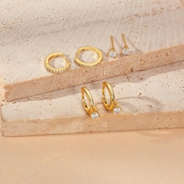 Freekiss Gold Stud Earrings Set: Hypoallergenic & Trendy