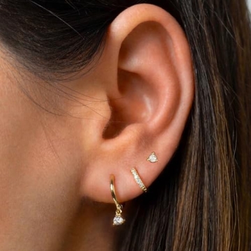 Freekiss Gold Stud Earrings Set: Hypoallergenic & Trendy