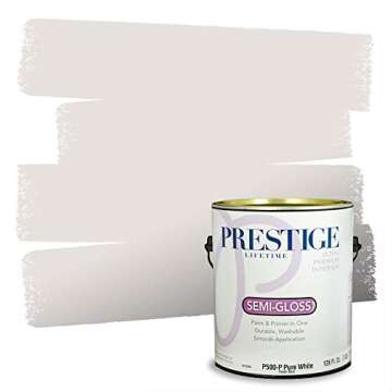 PRESTIGE Paints Interior Paint and Primer in One, 1-Gallon - Semi-Gloss Match of Benjamin Moore Whit...