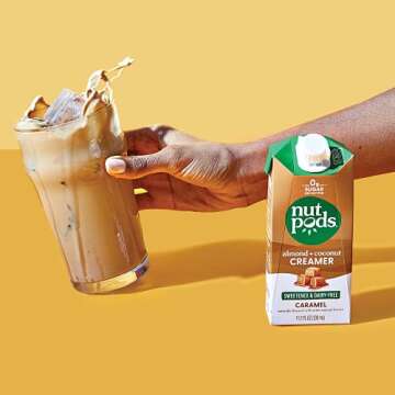 nutpods Keto-Friendly Sweetened Coffee Creamers With Zero-Sugar, 5 Calories Per Serving, Dairy-Free, Vegan, Non-GMO (Caramel, 3 Pack)