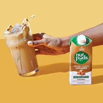 nutpods Keto-Friendly Sweetened Coffee Creamers With Zero-Sugar, 5 Calories Per Serving, Dairy-Free, Vegan, Non-GMO (Caramel, 3 Pack)