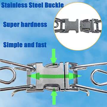 CMIYUYNG Fastener Stainless Steel Buckle for Collar & Quick Release with Easy Buckle for Small Mediu...