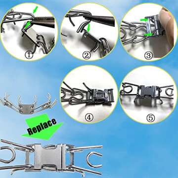 CMIYUYNG Fastener Stainless Steel Buckle for Collar & Quick Release with Easy Buckle for Small Medium Large Dogs (3.0)