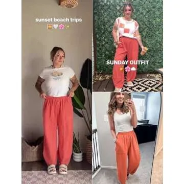 Xiaoxuemeng Women's Casual Elastic Wide Leg Pants