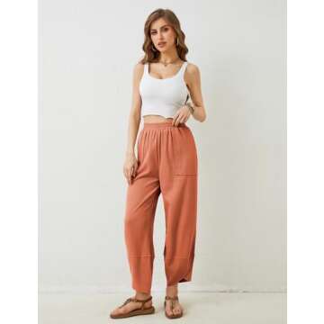 Xiaoxuemeng Women's Casual Elastic Wide Leg Pants