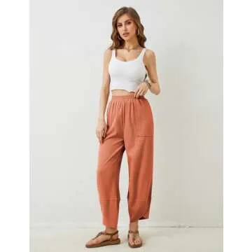 Xiaoxuemeng Women's Casual Elastic Wide Leg Pants