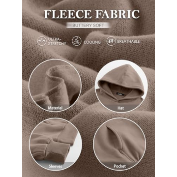 Oversized Fleece Hoodies for Women - Coffee Grey