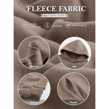 Oversized Fleece Hoodies for Women - Coffee Grey