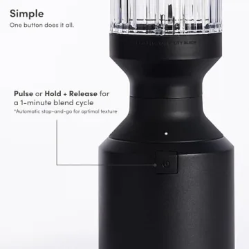 Beast Blender | Sleek Kitchen Countertop Design, Patented Blending Technology | Take Smoothies & Shakes To-Go with NEW Portable Straw Cap System (Carbon Black)