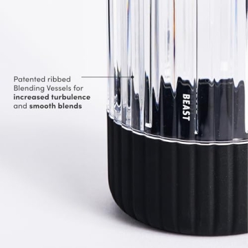 Beast Blender | Sleek Kitchen Countertop Design, Patented Blending Technology | Take Smoothies & Shakes To-Go with NEW Portable Straw Cap System (Carbon Black)