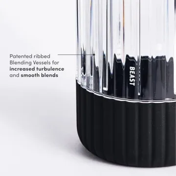 Beast Blender | Sleek Kitchen Countertop Design, Patented Blending Technology | Take Smoothies & Shakes To-Go with NEW Portable Straw Cap System (Carbon Black)