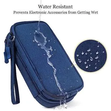 CAOODKDK Electronic Organizer Travel Cable Accessories Bag, Electronic Organizer Case, Electronic Accessories Organizer Bag for Power Bank, Charging Cords, USB Cable, Earphones (Navy Blue)