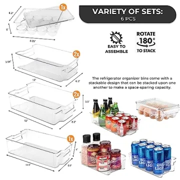 JINAMART Refrigerator Organizer Bins for Perfect Kitchen Storage