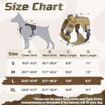 rabbitgoo Tactical Dog Harness for Large Dogs, Adjustable