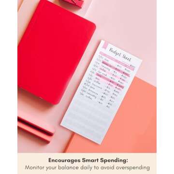 Lamare Set of 60 Spending Tracker A6 Budget Sheets I Expense Tracker for Budget Planner Binder - Use with Budget Tracker, A6 Cash Envelopes, A6 Planner - Size 3.2” x 6.6” - A6 Budget Binder Inserts
