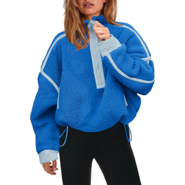 Panadila Cozy Half Zip Sherpa Fleece Pullover for Women