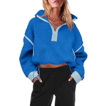 Panadila Cozy Half Zip Sherpa Fleece Pullover for Women