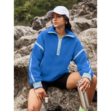 Panadila Cozy Half Zip Sherpa Fleece Pullover for Women