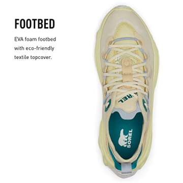 Sorel Women's Kinetic Breakthru Tech Lace Sneaker - Endive, Bleached Ceramic - Size 11