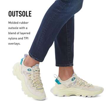 Sorel Women's Kinetic Breakthru Tech Lace Sneaker - Endive, Bleached Ceramic - Size 11