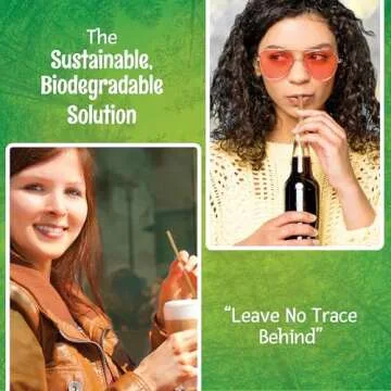 Friendly Straw 300 Pack Biodegradable Kraft Paper Straws for Eco-Friendly Drinking