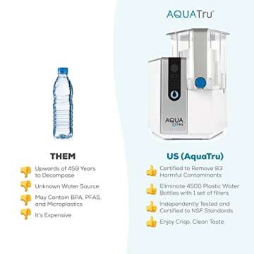 AquaTru Classic Alkaline Countertop Water Filter System for PFAS & Other Contaminants with 4-Stage Ultra Reverse Osmosis Technology (No Plumbing or Installation Required) | BPA Free