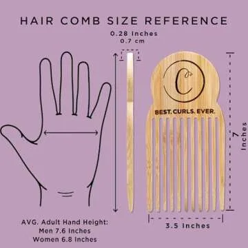 Controlled Chaos As Seen on Shark Tank Big Detangling Comb Hair Pick – Anti Static Bamboo Hair Pick for Thick Curly Hair, Long Tooth Detangler Wooden Comb for Men, Women & Kids
