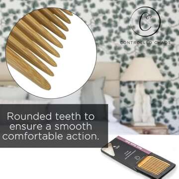 Controlled Chaos As Seen on Shark Tank Big Detangling Comb Hair Pick – Anti Static Bamboo Hair Pick for Thick Curly Hair, Long Tooth Detangler Wooden Comb for Men, Women & Kids