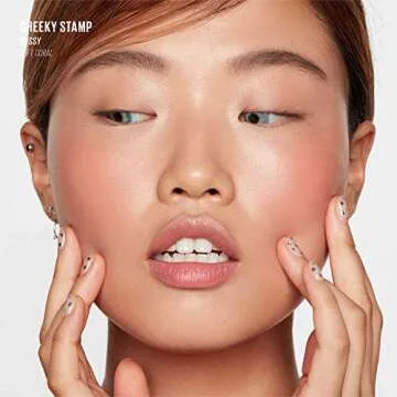 KAJA Blusher - Cheeky Stamp 03 Bossy | Buildable & Blendable Shade with Heart-shaped Applicator, Sunkissed Finish, Travel size, Hygienic, Easy to use, Portable, 0.17 Oz