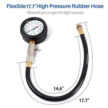 BETOOLL HW0130 8pcs Petrol Engine Cylinder Compression Tester Kit Automotive Tool Gauge