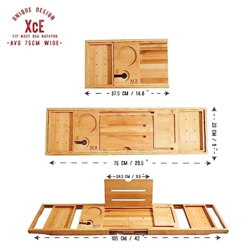 Luxury Bamboo Bathtub Tray - Expandable for Relaxation