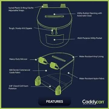 Caddycan Portable Trash Can - Collapsible & Durable Outdoor Waste Solution