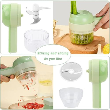 Electric Vegetable Cutter - 4 in 1 Portable Food Processor