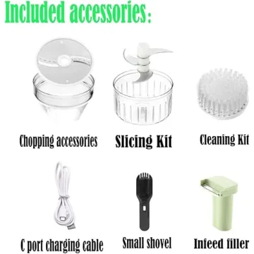 Electric Vegetable Cutter - 4 in 1 Portable Food Processor