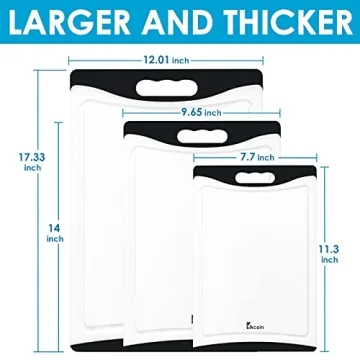 Kikcoin Cutting Board Set of 3, Extra Large with Juice Groove