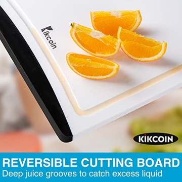 Kikcoin Cutting Board Set of 3, Extra Large with Juice Groove