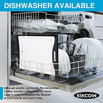 Kikcoin Cutting Board Set of 3, Extra Large with Juice Groove