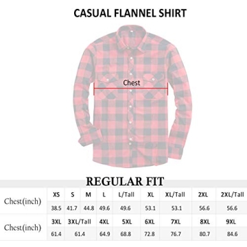Men's Plaid Flannel Casual Shirts - Regular Fit, Long Sleeve