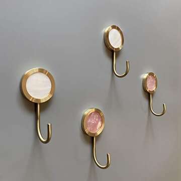 Elegant Solid Brass Wall Hooks - Stylish Decorative Storage