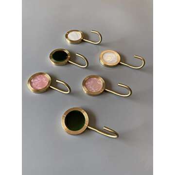 Elegant Solid Brass Wall Hooks - Stylish Decorative Storage