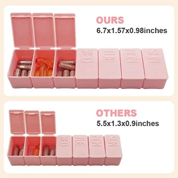 sanderala 2Pack Weekly Pill Organizer for Daily Vitamins and Meds